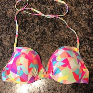 Neon Aztec bathing suit top
